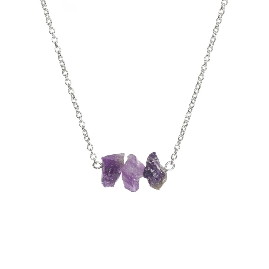 Crystal Chips Chain Pendant Necklace